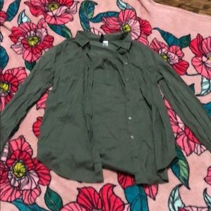 olive green button shirt